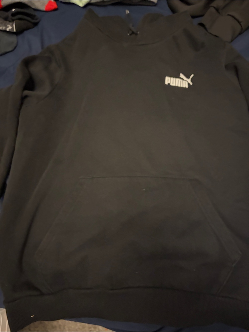 Puma Black Pullover Hoodie with White Logo